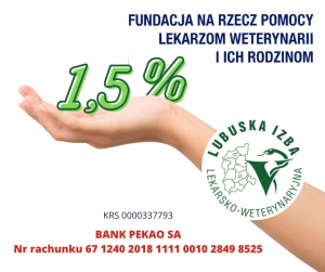 Przekaż 1,5% swojego podatku Fundacji na Rzecz Pomocy Lekarzom Weterynarii i Ich Rodzinom