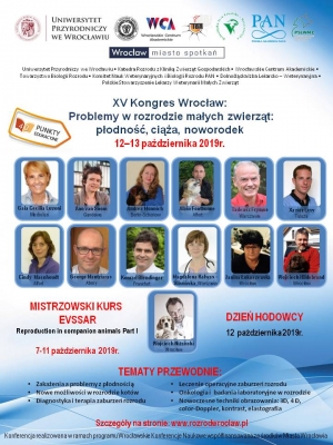 XV Kongres Problemy w rozrodzie małych zwierząt Wrocław