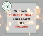 Biuro Izby nieczynne w dniach 31 października - 1 listopada 2024r.