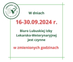 Godziny pracy biura Izby w dniach od 16.09.2024r. do 30.09.2024 r.